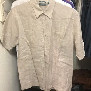 Cubavera linen short sleeve button down